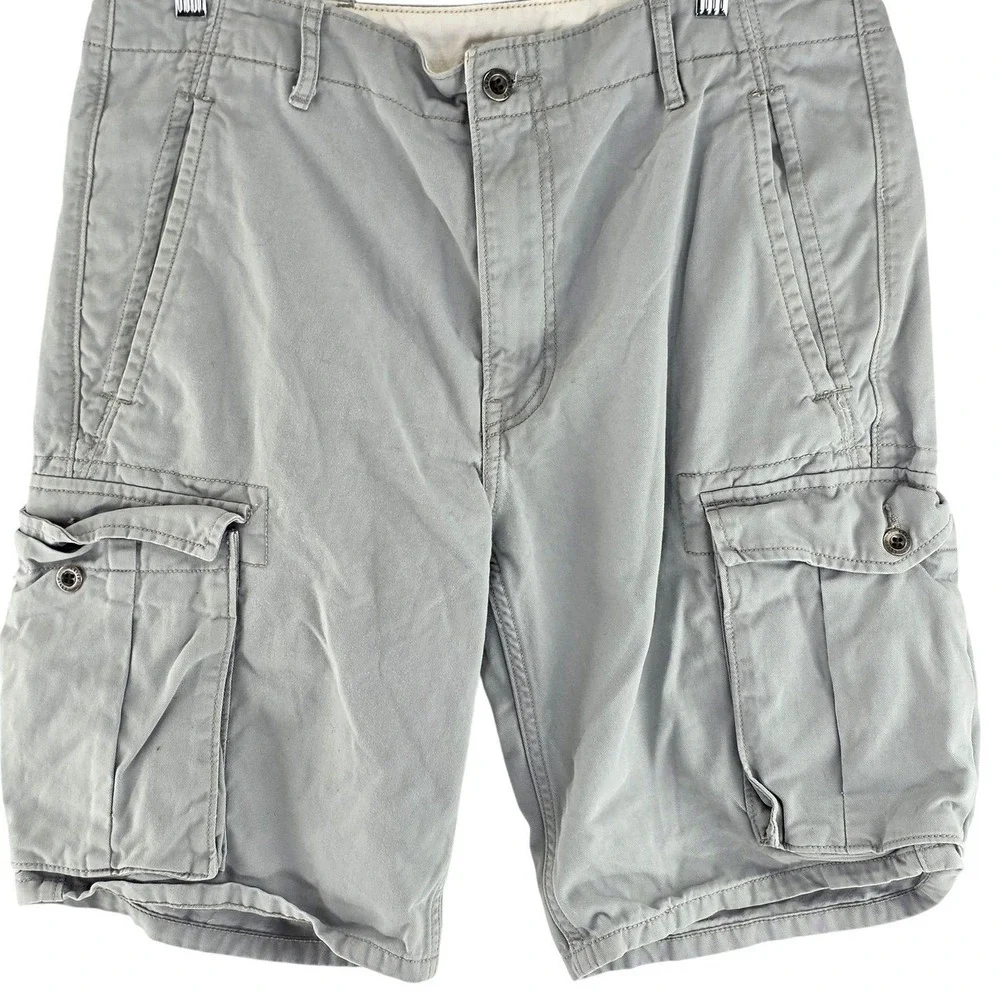 Levis Cargo Shorts Mens 33 Gray Canvas 100% Cotton Utility Pockets Casual Summer